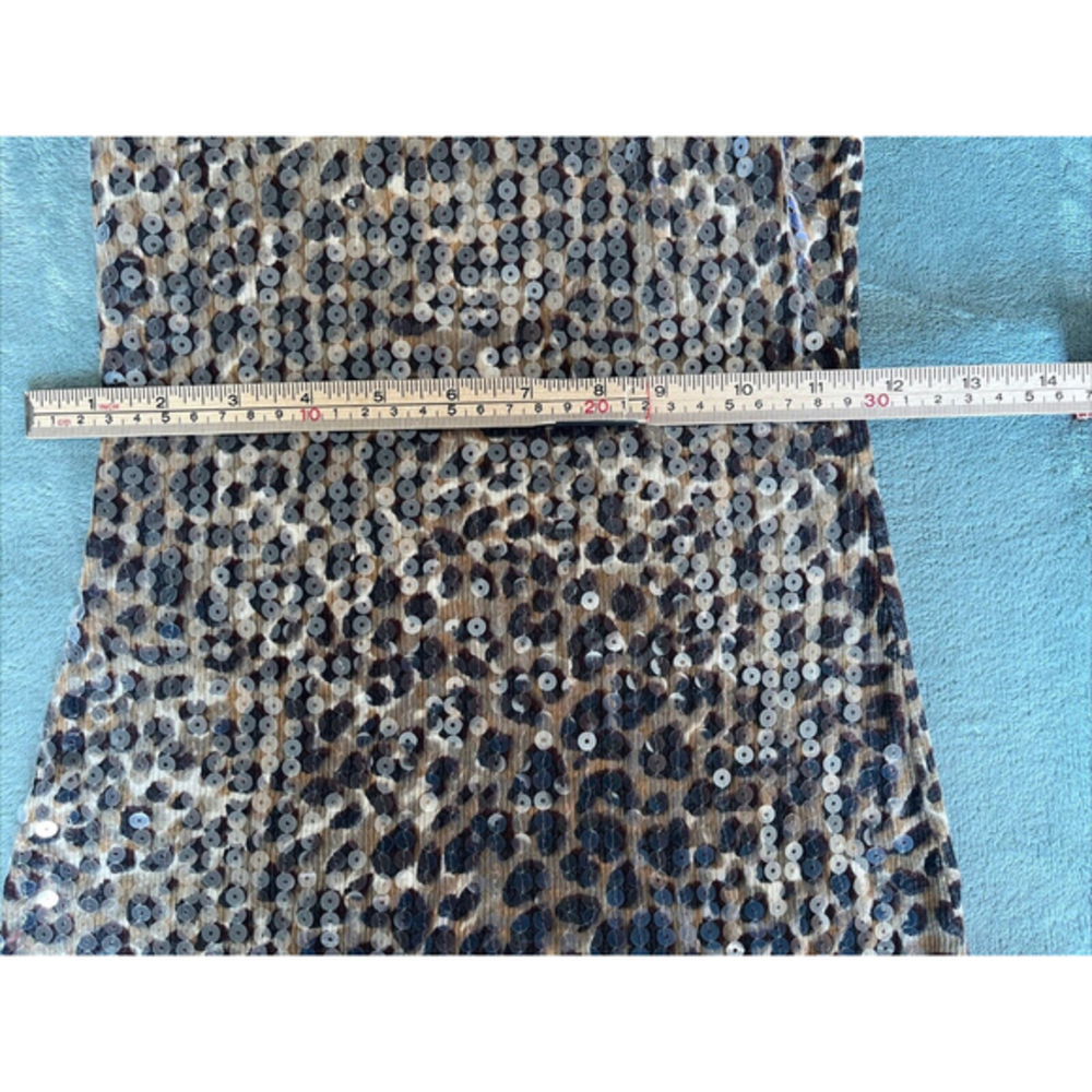 Arden B Women's Brown Cheetah Animal Print Sequin Stretch Tank Top Snooki Sz XS - Picture 8 of 9